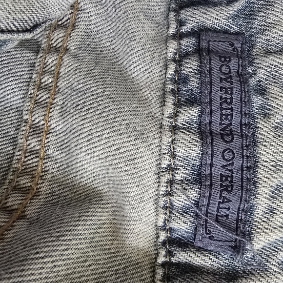 Lucky Brand Distressed Denim Floral & Heart Clover Overalls - Picture 7 of 7